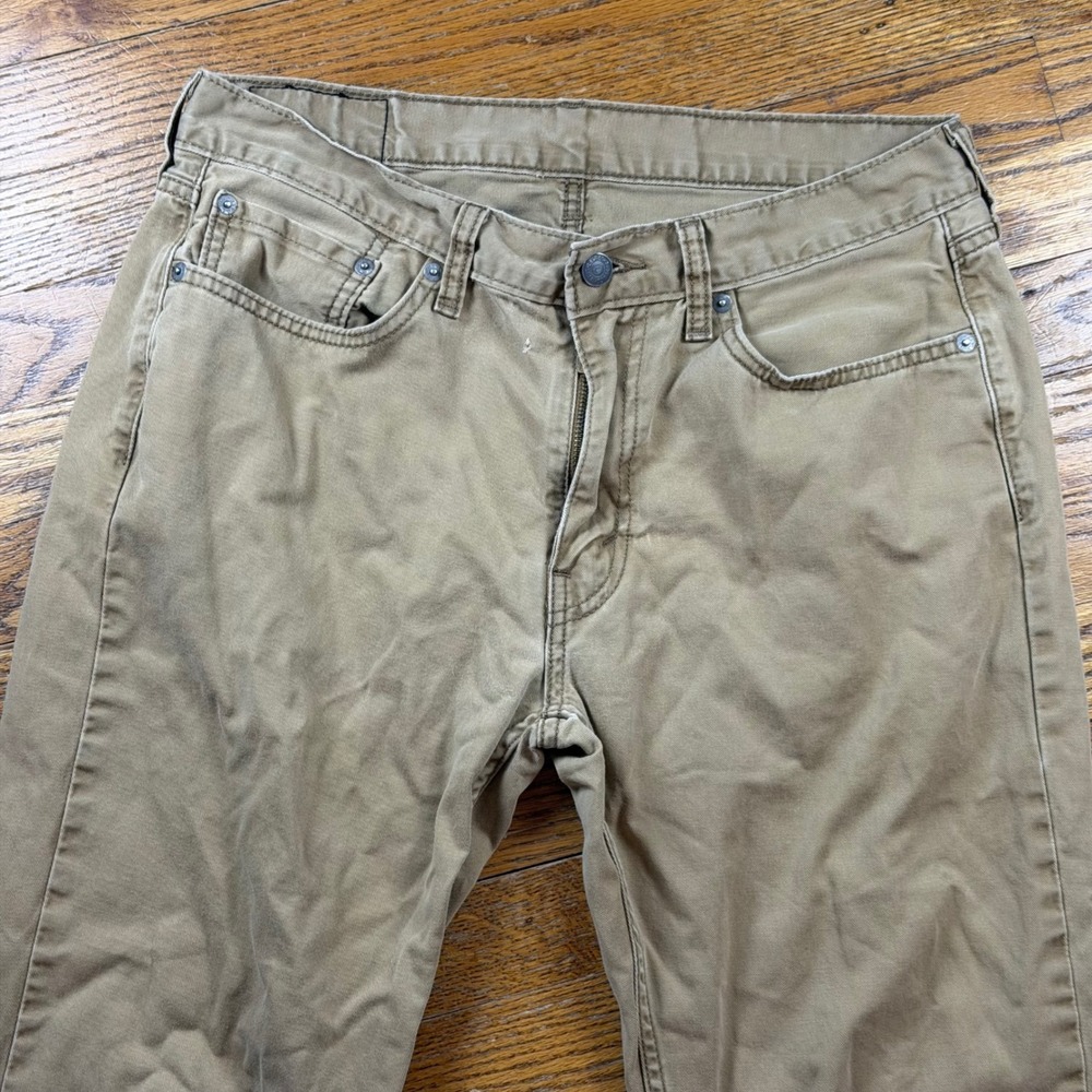Levis 514 Straight Fit Khaki‎ Tan Twill Pants Mens 33x30 Casual Trousers